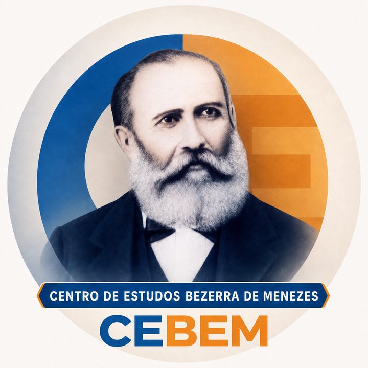 Retrato de Adolfo Bezerra de Menezes sobre o símbolo do CEBEM